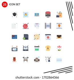 Universal Icon Symbols Group of 25 Modern Flat Colors of marketing; branding; monitor; advertising; marketing Editable Vector Design Elements
