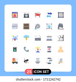 Universal Icon Symbols Group of 25 Modern Flat Colors of patch; left; electric; switch; skidding Editable Vector Design Elements
