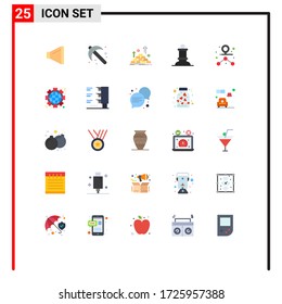 Universal Icon Symbols Group of 25 Modern Flat Colors of route; destination; coin; figure; bishop Editable Vector Design Elements