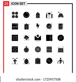 Universal Icon Symbols Group of 25 Modern Solid Glyphs of car; smartphone; environment; shopping; online Editable Vector Design Elements