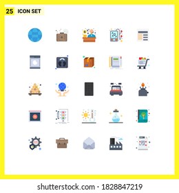 Universal Icon Symbols Group of 25 Modern Flat Colors of cooking; basic; customer; text; music Editable Vector Design Elements