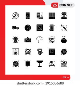 Universal Icon Symbols Group of 25 Modern Solid Glyphs of business; piano; browser; music; audio Editable Vector Design Elements