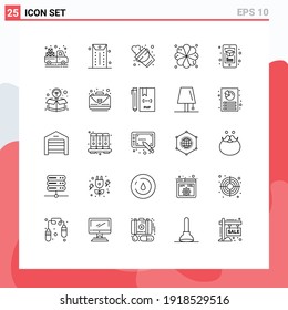 Universal Icon Symbols Group of 25 Modern Lines of smartphone; learning; fire; education; spa Editable Vector Design Elements