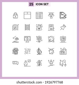 Universal Icon Symbols Group of 25 Modern Lines of sharing; content; communication; hanging; valentine Editable Vector Design Elements
