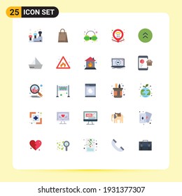 Universal Icon Symbols Group of 25 Modern Flat Colors of up; circle; carnival; arrows; property Editable Vector Design Elements