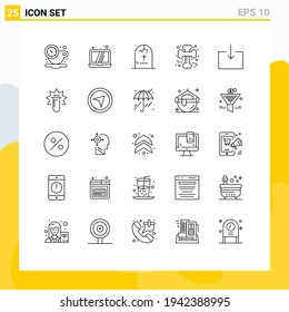 Universal Icon Symbols Group of 25 Modern Lines of arrow; halloween; grave; crossed; bone Editable Vector Design Elements