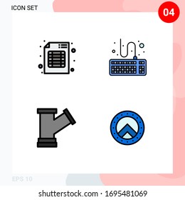 Universal Icon Symbols Group of 4 Modern Filled line Flat Colors of audit; plump; business; type; water Editable Vector Design Elements