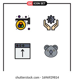 Universal Icon Symbols Group of 4 Modern Filledline Flat Colors of advertisement; app; palette; cog; mac Editable Vector Design Elements