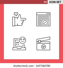 Universal Icon Symbols Group of 4 Modern Filledline Flat Colors of bubble; develop; browser; webpage; error Editable Vector Design Elements