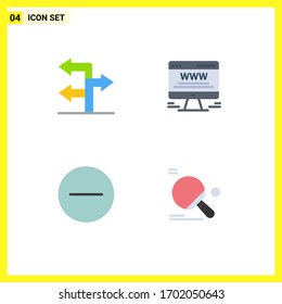 Universal Icon Symbols Group of 4 Modern Flat Icons of arrow; hide; advert; web advert; sport Editable Vector Design Elements