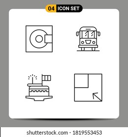 Símbolos de iconos universales Grupo de 4 colores planos de línea de relleno modernos de dispositivos; torta; productos; carga; Elementos de diseño de vectores editables de día