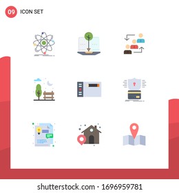 Universal Icon Symbols Group of 9 Modern Flat Colors of city; work; digital; staff; ladder Editable Vector Design Elements