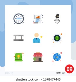 Universal Icon Symbols Group of 9 Modern Flat Colors of friend; tennis; moustache; sport; hat Editable Vector Design Elements