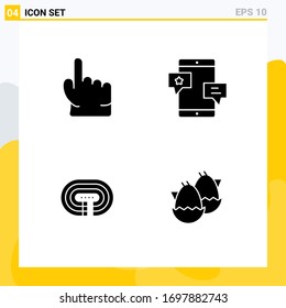 Universal Icon Symbols Group of Modern Solid Glyphs of finger; running; touch; media; surface Editable Vector Design Elements