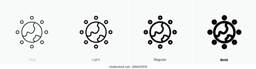 universal icon. Thin, Light Regular And Bold style design isolated on white background