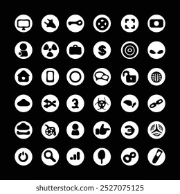 Universal icons Black Icon Set icon Design Set.