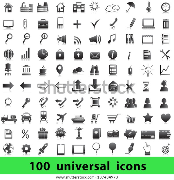 Universal icons:\
business, finance, travel,\
web