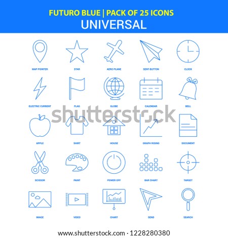 Universal Icons - Futuro Blue 25 Icon pack