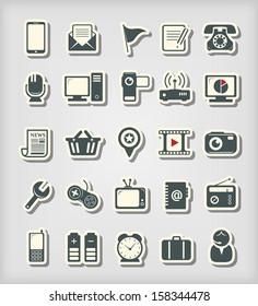 Universal icons paper cut style