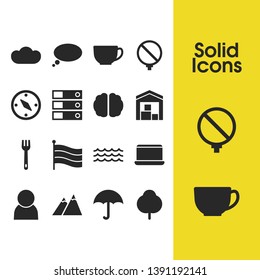 Universal icons set with cloud, fork and laptop elements. Set of universal icons and database concept. Editable vector elements for logo app UI design.