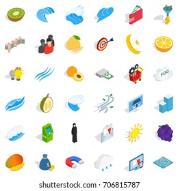 Universal icons set. Isometric style of 36 universal vector icons for web isolated on white background