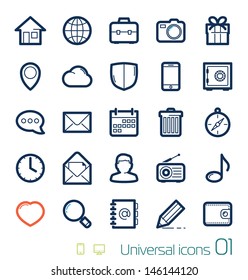 Universal icons set Perfect lines 01