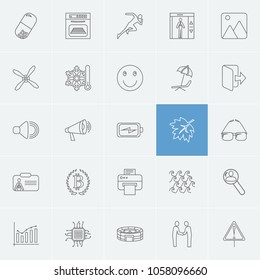 Universal icons set with personal identification, elevator and recruiting elements. Set of universal icons and stove concept. Editable vector elements for logo app UI design.