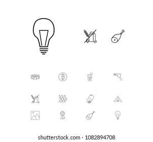 Universal icons set with roof, allergen and ice elements. Set of universal icons and cover concept. Editable vector elements for logo app UI design.