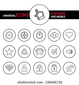 Universal icons set. Signal icons for Web and mobile.