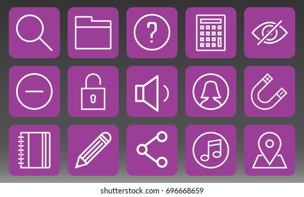 Universal Icons Set Vector Illustration