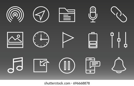 Universal Icons Set Vector Illustration