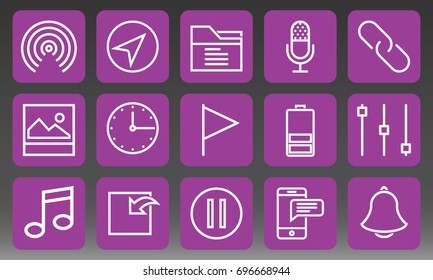 Universal Icons Set Vector Illustration