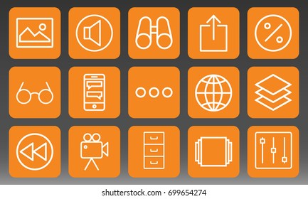 Universal Icons Set Vector Illustration