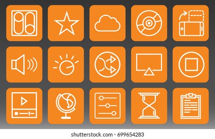 Universal Icons Set Vector Illustration