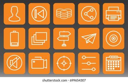 Universal Icons Set Vector Illustration