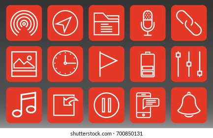 Universal Icons Set Vector Illustration