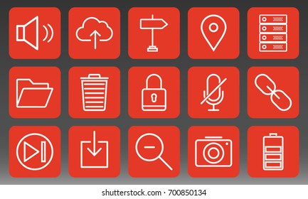 Universal Icons Set Vector Illustration
