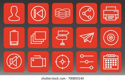Universal Icons Set Vector Illustration