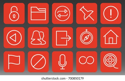 Universal Icons Set Vector Illustration