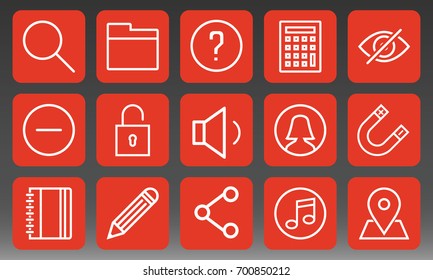 Universal Icons Set Vector Illustration