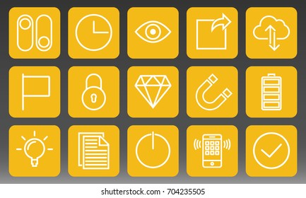 Universal Icons Set Vector Illustration