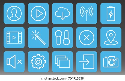 Universal Icons Set Vector Illustration