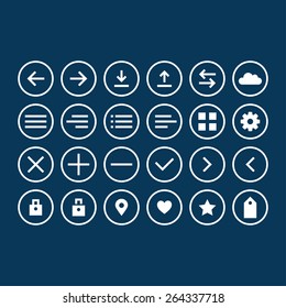Universal icons set for web and app. Set of thin icons. Vector illustration