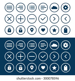 Universal icons set for web and app. Set of thin icons. Vector illustration