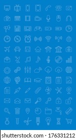 Universal icons set for web design. Vector illustration. 