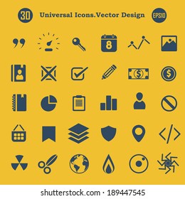 Universal Icons For Web and Mobile.Vector Design