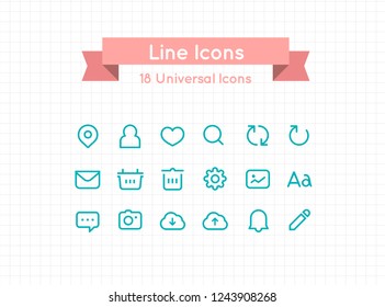 Universal Iine Icons for Web and Mobile
