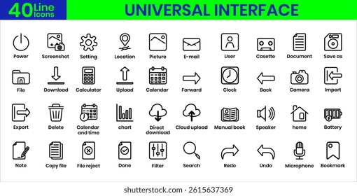 universal interface line icon element for design