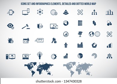 Universal internet icons set
