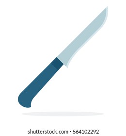 Universal kitchen knife vector flat material design object. Isolated illustration on white background.